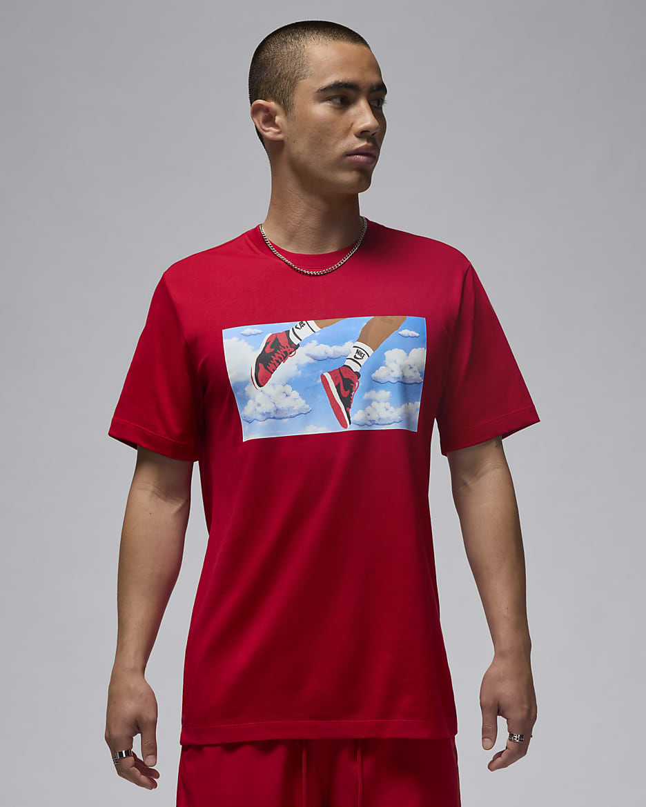 Blue and red jordan shirt deals